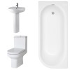 Calgary Modern Bathroom Suite with J-Shape Bath - Left Handed - 1700mm