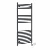 Fjord 1200 x 500mm Curved Anthracite HEC Thermostatic Electric Heated Towel Rail