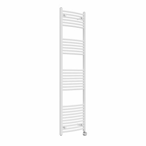 Fjord 1800 x 500mm Curved White Thermostatic Touch Control Electric Heated Towel Rail