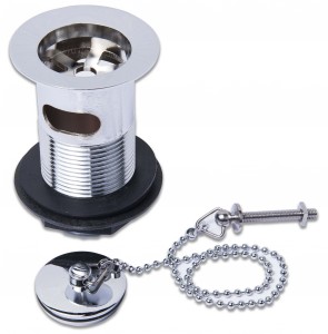 Chrome Slotted Basin Waste with Chrome Plug and Chain