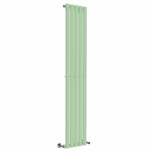 Lulea 1800 x 340mm Pastel Green Single Flat Panel Vertical Designer Radiator