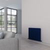 Carisa Tallis Mirror 600 x 710mm Navy Blue Designer Aluminium Radiator