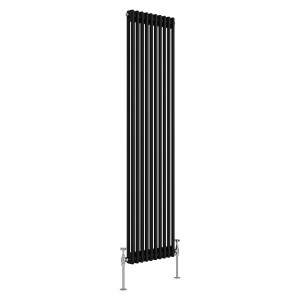 Bern 1800 x 470mm Black Double Column Vertical Traditional Radiator