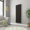 Norden 1800 x 591mm Black Double Vertical Oval Tube Designer Radiator
