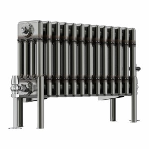Bern 300 x 605mm Raw Metal Four Column Horizontal Traditional Radiator