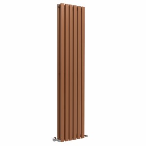 Lulea 1800 x 410mm Metallic Bronze Double Flat Panel Vertical Designer Radiator
