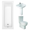 RAK Tonique Close Coupled Closed Back Modern Bathroom Suite with Single Ended Bath - Choice of Size and Panel