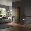 Lulea 1800 x 620mm Black Gold Double Vertical Flat Panel Designer Radiator