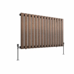 Karlstad 600 x 1022mm Black Copper Single Horizontal Flat Panel Designer Radiator