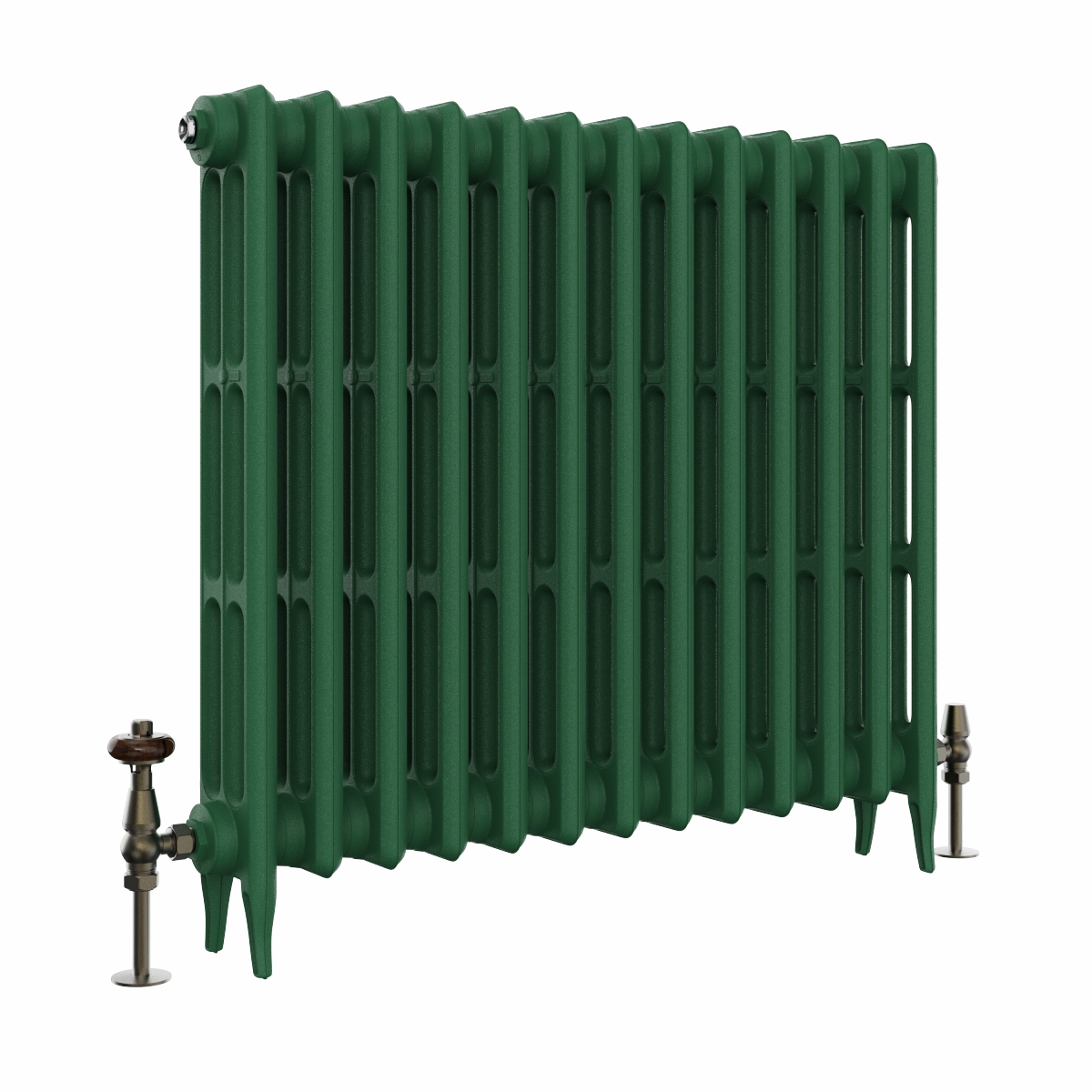 Classic  745 x 840mm  Farrow & Ball Duck Green Triple Column Cast Iron Radiator - 13 Sections