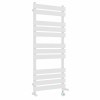 Juva 1200 x 500mm Dual Fuel White Flat Panel Thermostatic Touch Control Wifi Electric Heated Towel Rail