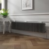 Bern 300 x 1460mm Black Silver Triple Column Horizontal Traditional Radiator