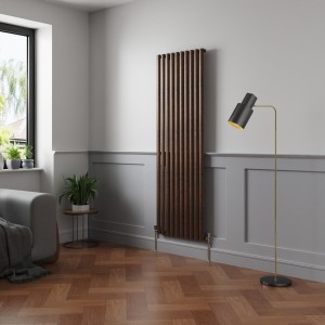 Norden 1800 x 591mm Black Copper Single Vertical Oval Column Designer Radiator
