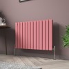 Karlstad 600 x 886mm Rose Pink Double Horizontal Flat Panel Designer Radiator