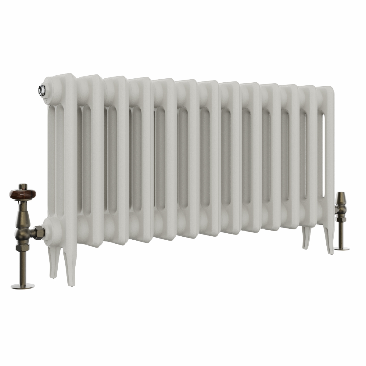 Classic  450 x 840mm  Porcelain White Triple Column Cast Iron Radiator - 13 Sections