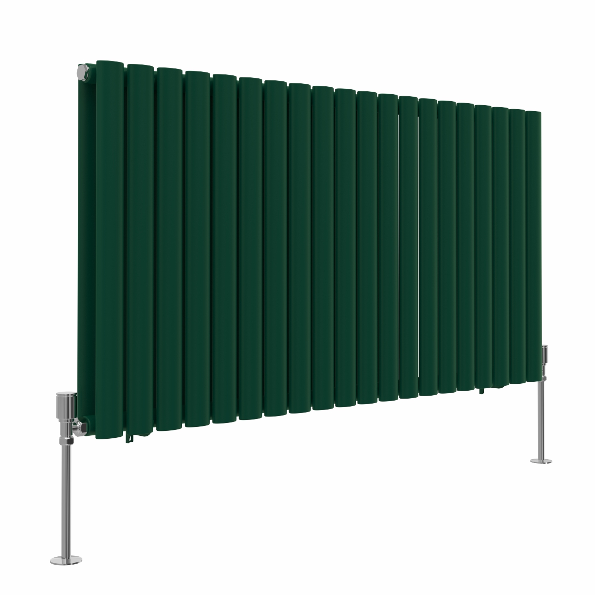 Norden 600 x 1181mm Moss Green Double Oval Column Horizontal Designer Radiator