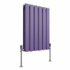 Karlstad 600 x 410mm Elegant Purple Double Horizontal Flat Panel Designer Radiator