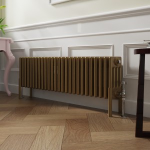 Bern 300 x 1190mm Traditional Metallic Gold Horizontal Four Column Radiator