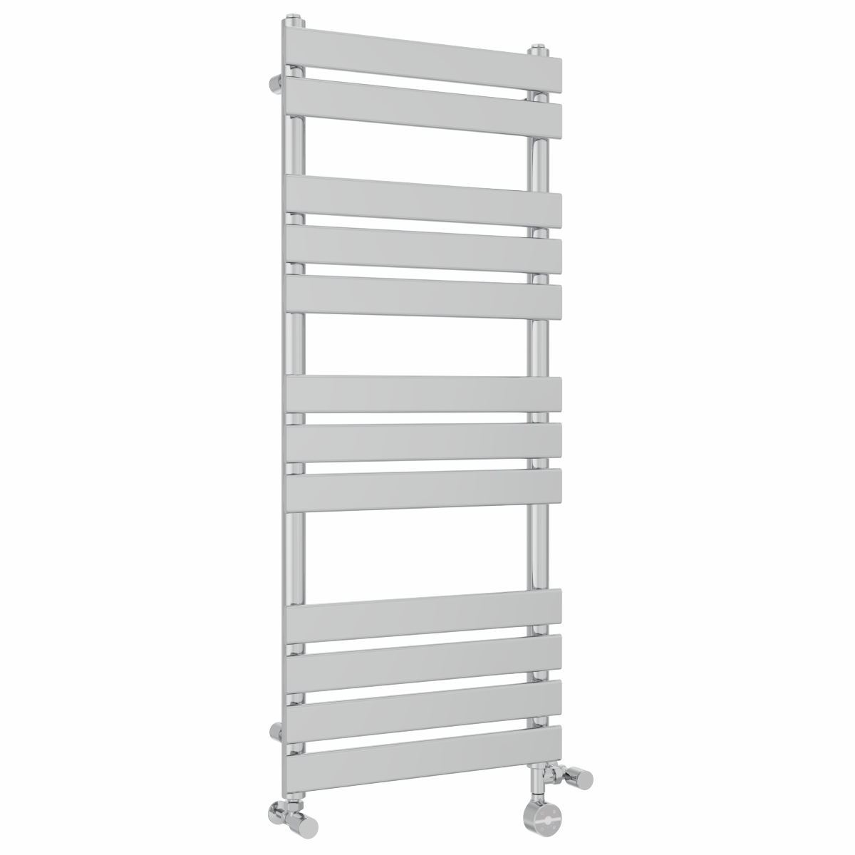 Juva 1200 x 500mm Dual Fuel Chrome Flat Panel Thermostatic Touch Control Electric Heated Towel Rail