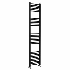 Fjord 1800 x 400mm Curved Black Heated Towel Rail