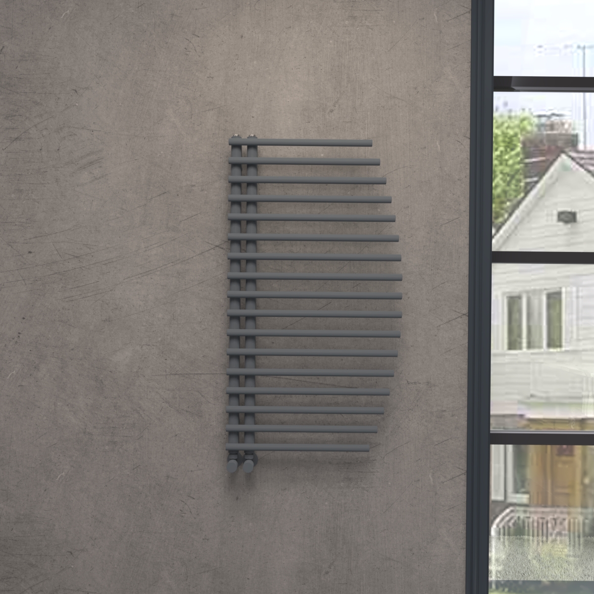 Sigla 1000 x 550mm Grey Designer Heated Towel Rail