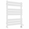 Juva 800 x 600mm Dual Fuel White Flat Panel Thermostatic Touch Control Electric Heated Towel Rail