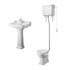 Wellington High Level Toilet and Basin Cloakroom Suite - Choice of Size and Colour