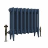 Classic  450 x 530mm  Farrow & Ball Hague Blue Triple Column Cast Iron Radiator - 8 Sections