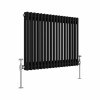 Bern 600 x 830mm Black Double Horizontal Column Radiator