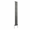 Norden 1800 x 237mm Black Silver Single Oval Column Vertical Designer Radiator