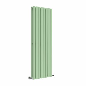 Lulea 1600 x 550mm Pastel Green Double Flat Panel Vertical Designer Radiator