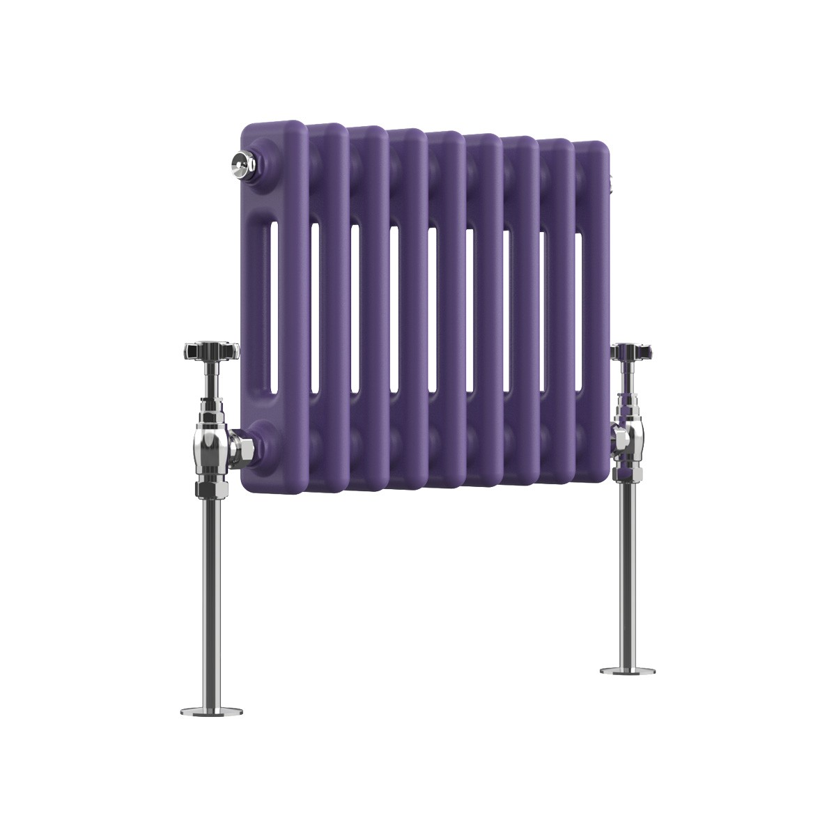 Bern 300 x 425mm Elegant Purple Double Column Horizontal Traditional Radiator