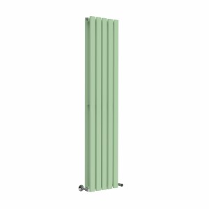 Lulea 1600 x 340mm Pastel Green Double Flat Panel Vertical Designer Radiator