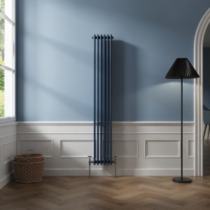 Bern 1800 x 290mm Sapphire Blue Triple Column Vertical Traditional Radiator