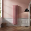 Bern 1800 x 470mm Rose Pink Triple Column Vertical Traditional Radiator