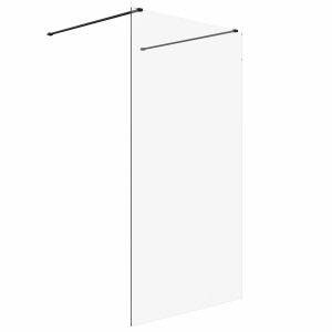 Wasdale 1100mm Black Walk Through Wet Room Screen