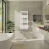 Juva 1200 x 500mm White Flat Panel Thermostatic Touch Control Wifi Electric Heated Towel Rail