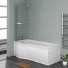Boston Modern Bathroom Suite with P-Shape Shower Bath - Left Hand - 1700mm