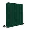 Lulea 600 x 550mm Moss Green Double Flat Panel Horizontal Designer Radiator