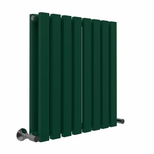 Lulea Moss Green Flat Panel Horizontal Designer Radiator - Choice 0f Size