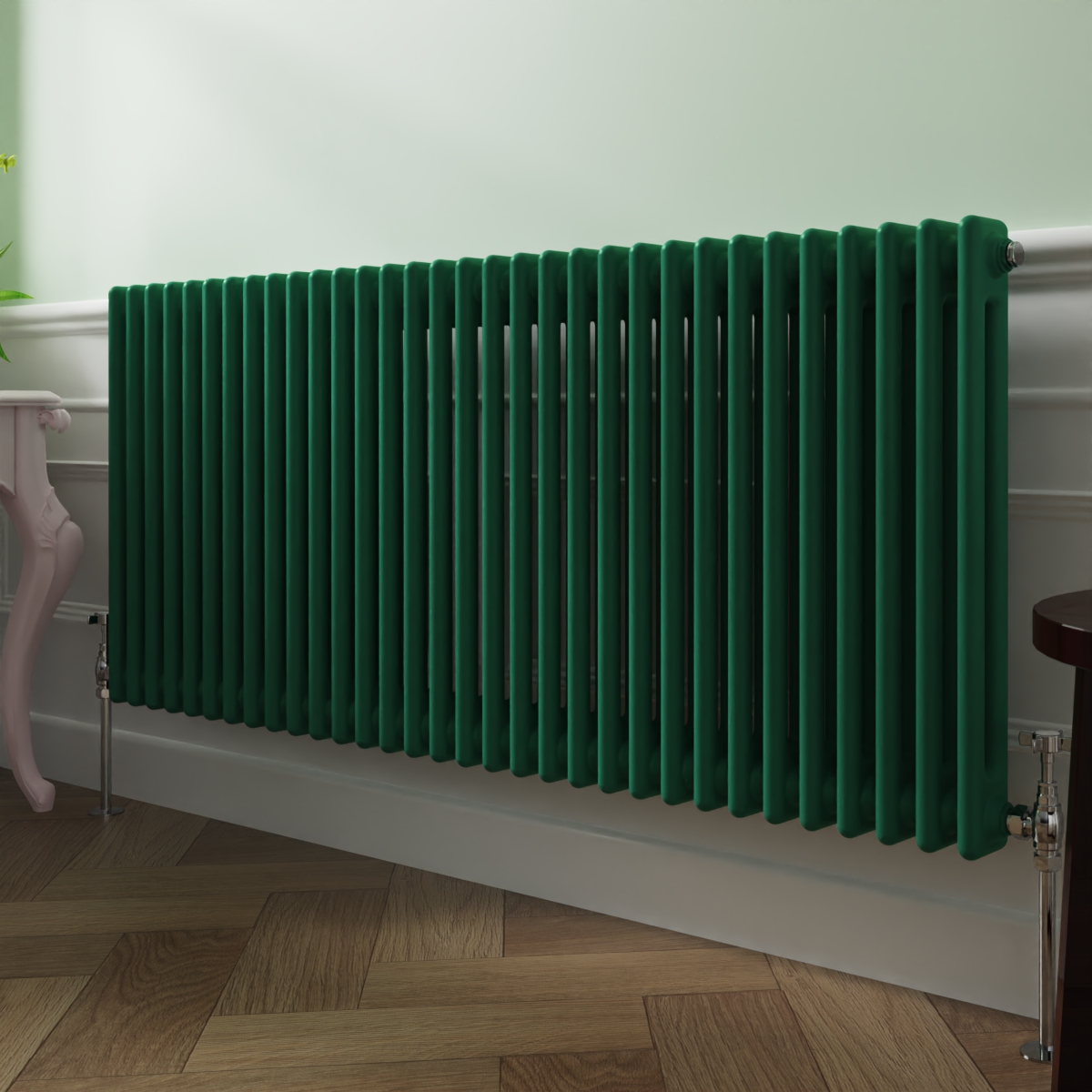Bern 600 x 1460mm Moss Green Double Horizontal Column Radiator
