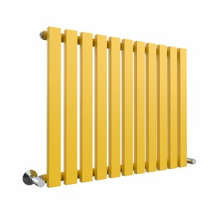 Lulea 600 x 760mm Zinc Yellow Single Horizontal Flat Panel Designer Radiator