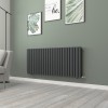 Norden 600 x 1417mm Anthracite Double Horizontal Oval Tube Designer Radiator