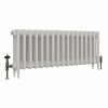 Classic  450 x 1088mm Porcelain White Triple Column Cast Iron Radiator - 17 Sections