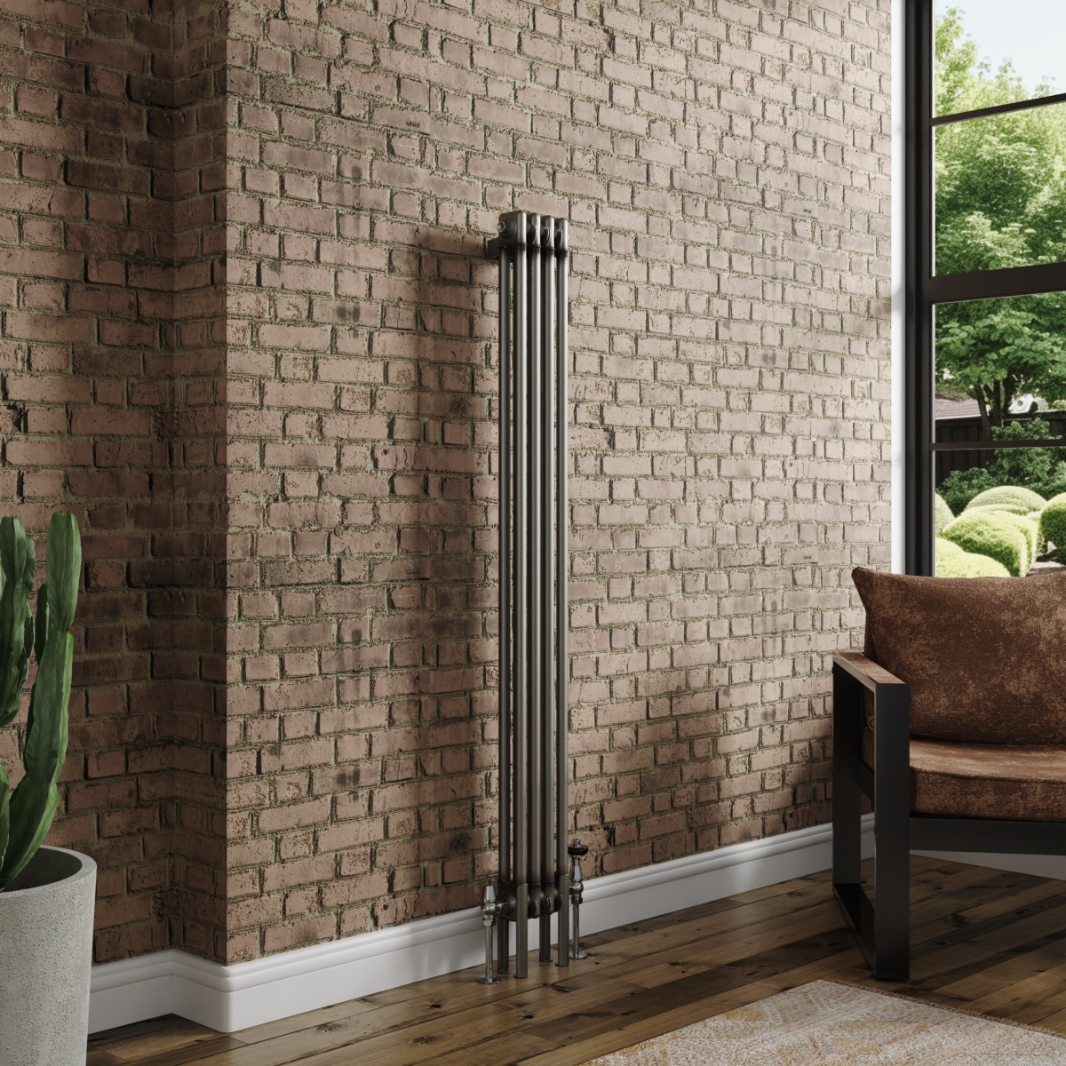 Bern Traditional Raw Metal Double Vertical Column Radiator - Choice Of Sizes