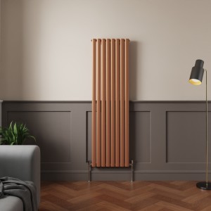 Norden 1600 x 473mm Metallic Bronze Single Oval Column Vertical Designer Radiator