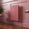 Norden 600 x 414mm Rose Clair Pink Single Horizontal Oval Column Designer Radiator