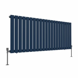 Karlstad 600 x 1430mm Sapphire Blue Single Horizontal Flat Panel Designer Radiator