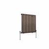 Norden 600 x 591mm Black Copper Single Oval Column Horizontal Designer Radiator