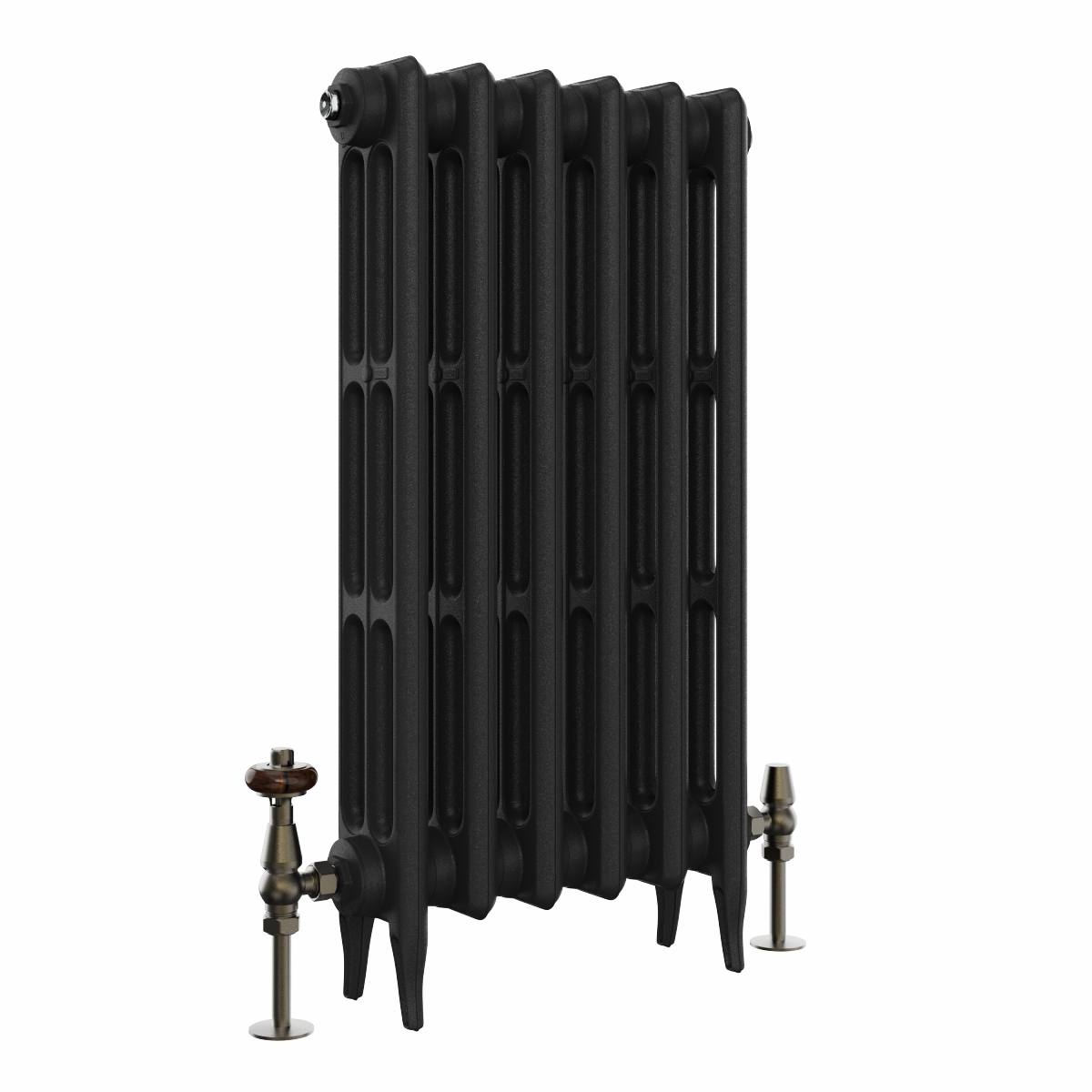 Classic 745 x 406mm Black Primered Finish Triple Column Cast Iron Radiator - 6 Sections